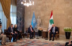 UN Chief meets President Joseph Aoun, Photo credit: 18 January 2025, Pascual Gorriz Marcos/UNIFIL